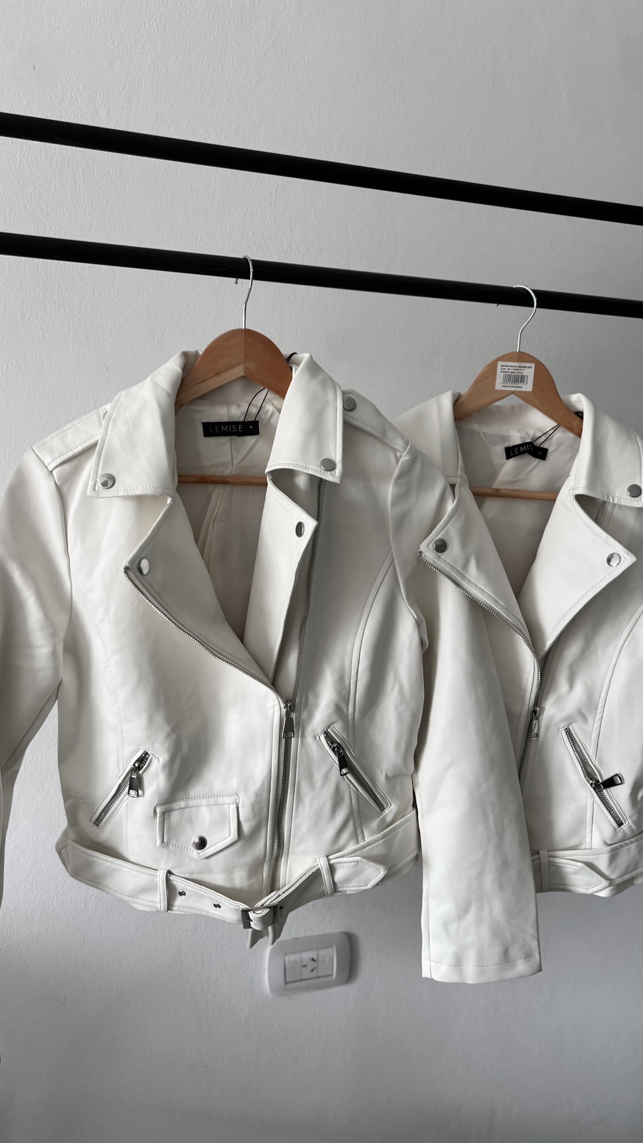 Campera cuero white
