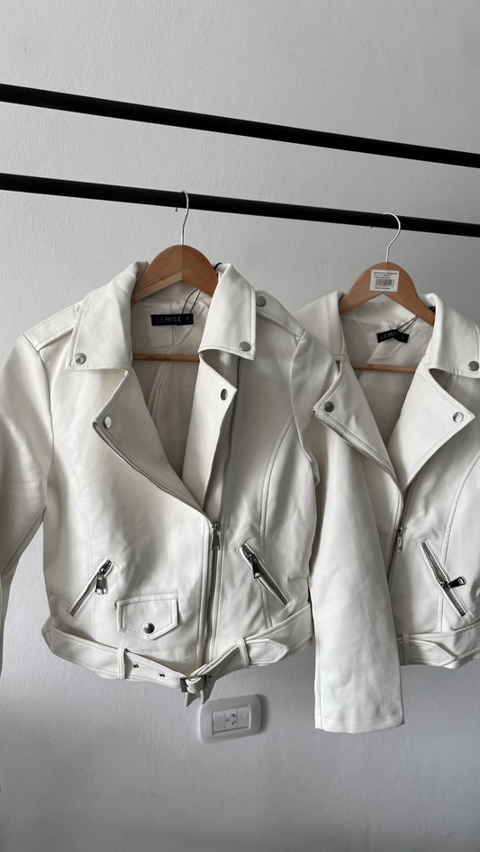 Campera cuero white