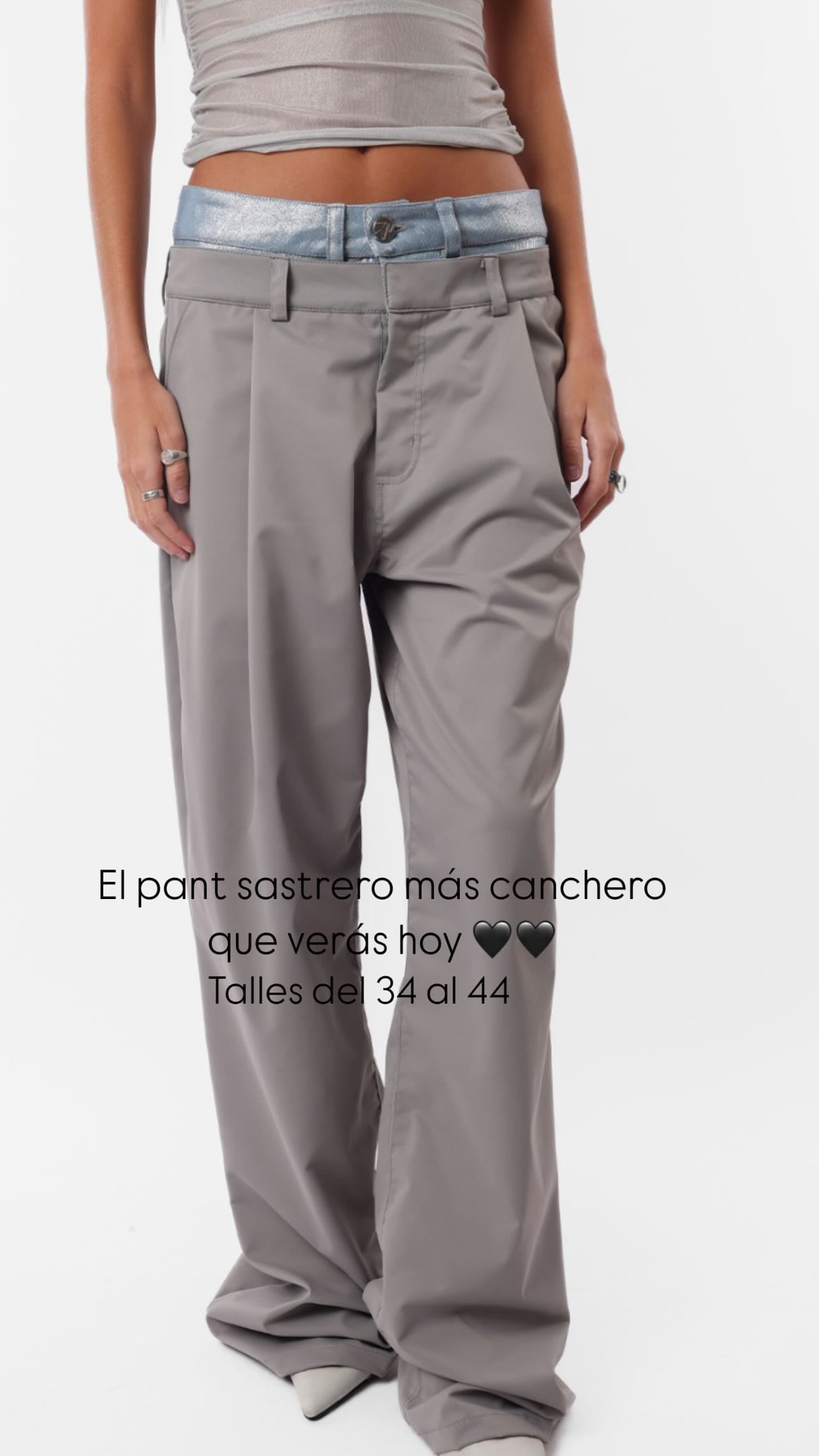 Wide leg sastrero doble cinto