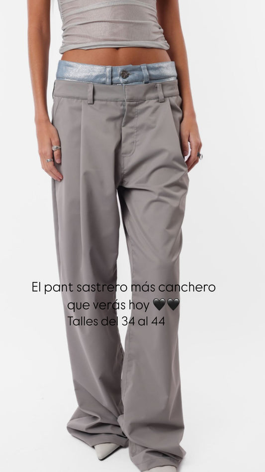 Wide leg sastrero doble cinto
