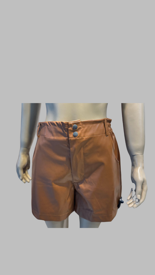 Short cuero slouchy