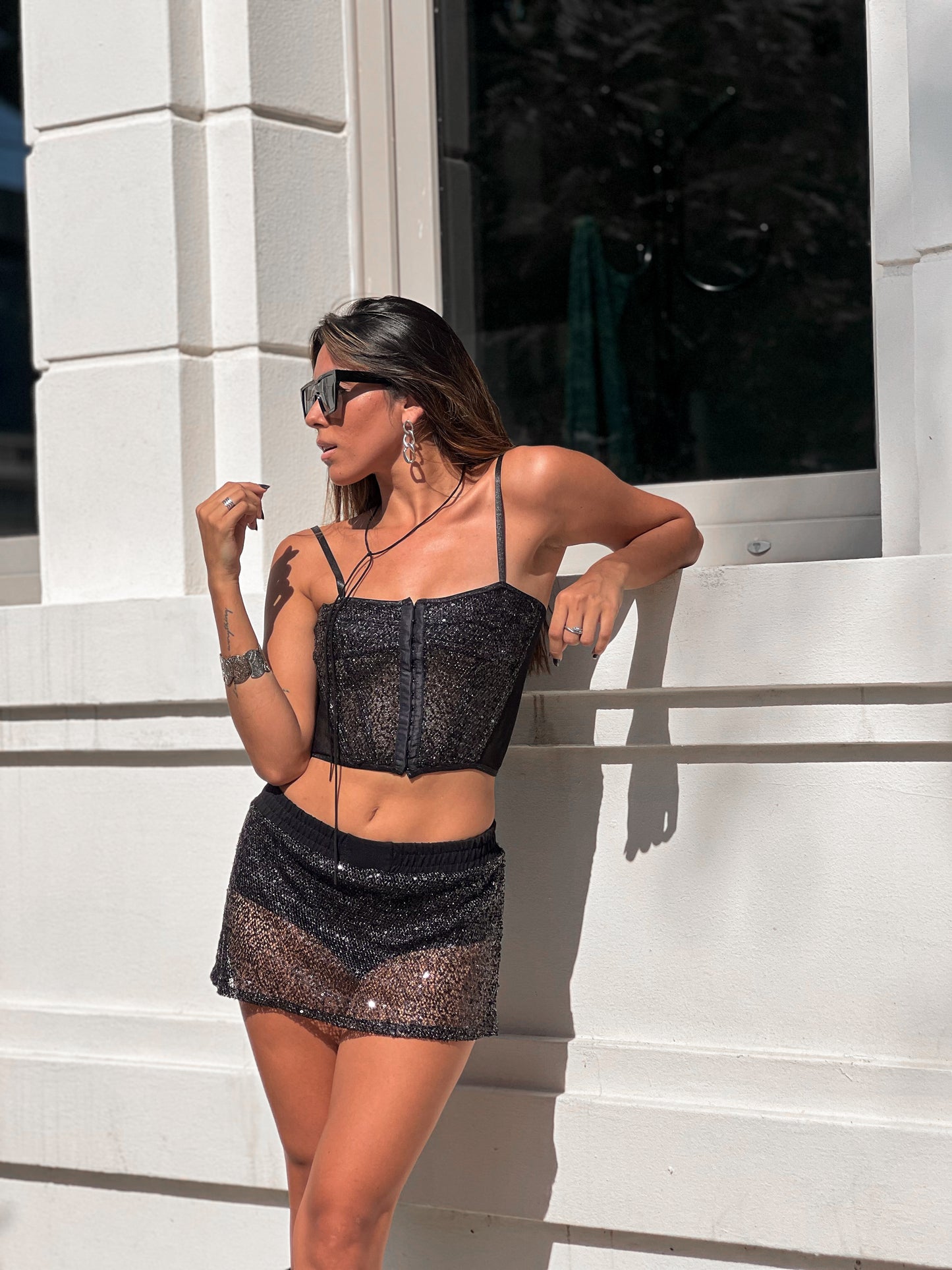 Pollera lentejuela trans