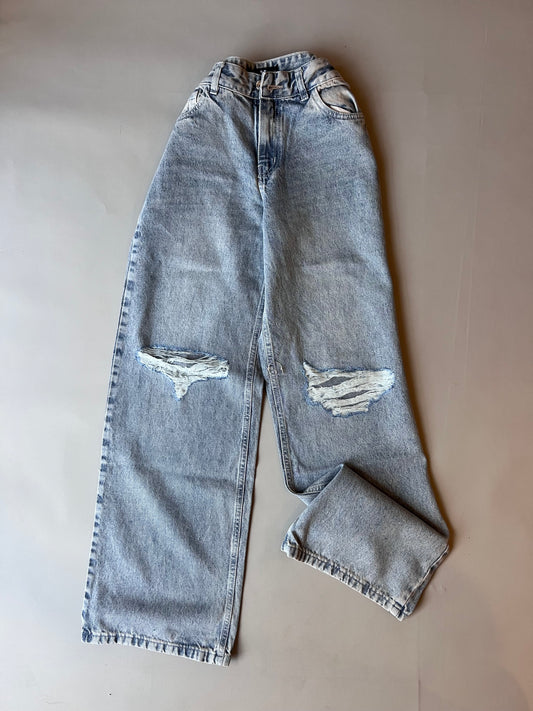 Wide legg jean verde gris