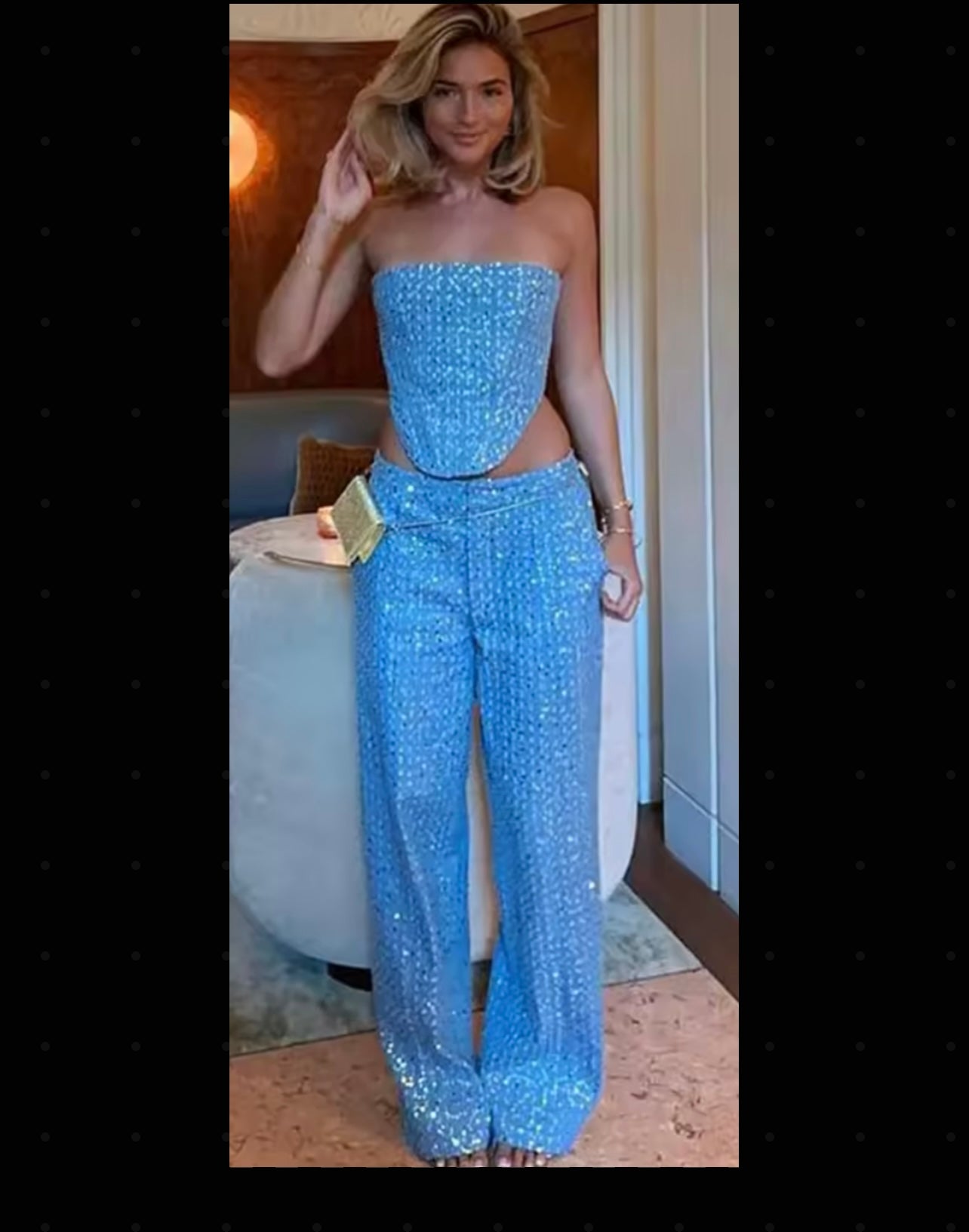Corset brilló set pant
