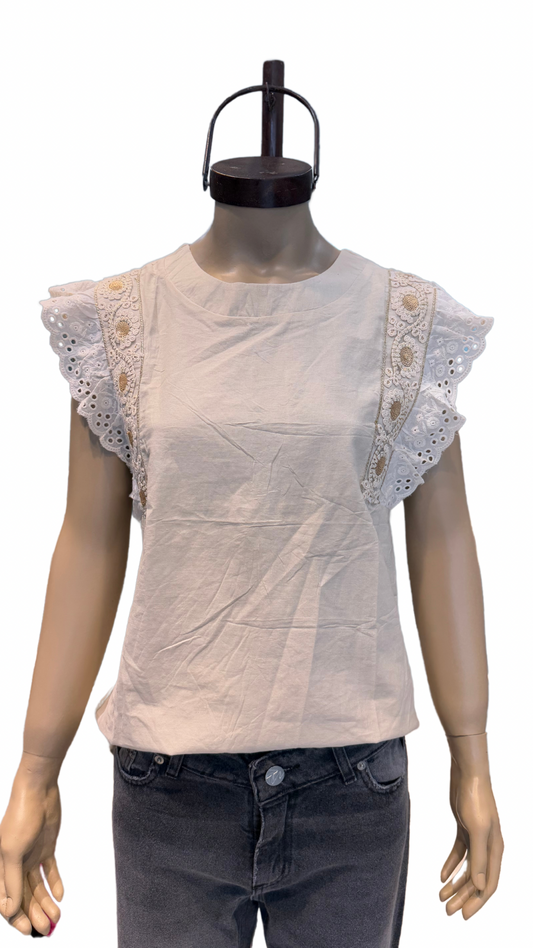 Blusa bordado dorado